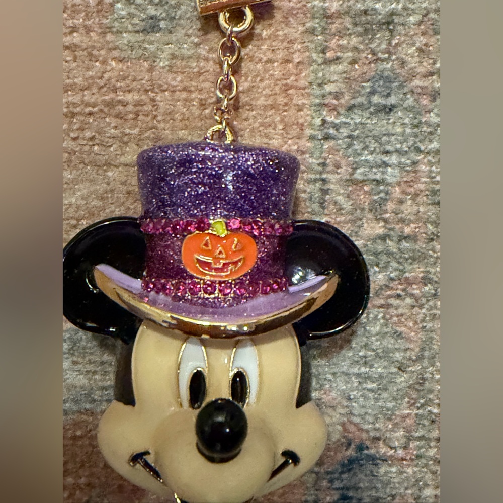 Disney X Baublebar Mickey Mouse 3D Head Halloween Purple Hat Bag Charm/KeyChain - Picture 5 of 10